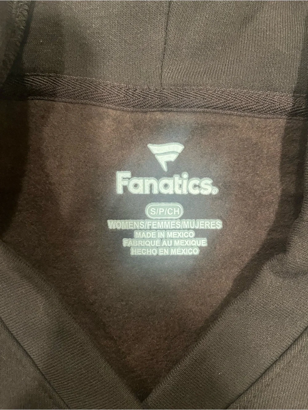 Fanatics Women's Brown V Neck Hoodie Sweatshirt - Small - Picture 3 of 6